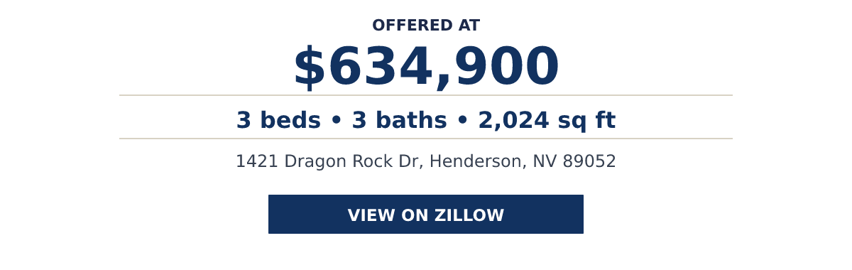 1421 Dragon Rock Dr, Henderson, NV 89052 - 3 beds • 3 baths • 2,024 sq ft