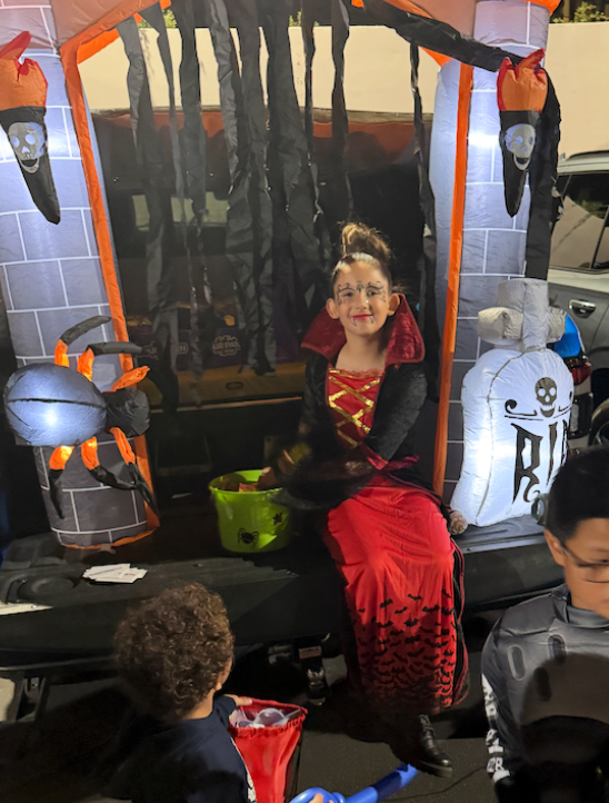 Alina in her Halloween costume at the Trunk-Or-Treat