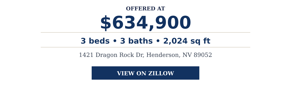 1421 Dragon Rock Dr, Henderson, NV 89052 - 3 beds • 3 baths • 2,024 sq ft